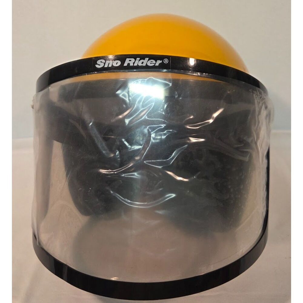 Sno Rider Motorcycle Helmet Yellow DOT Shield Visor Small Vintage